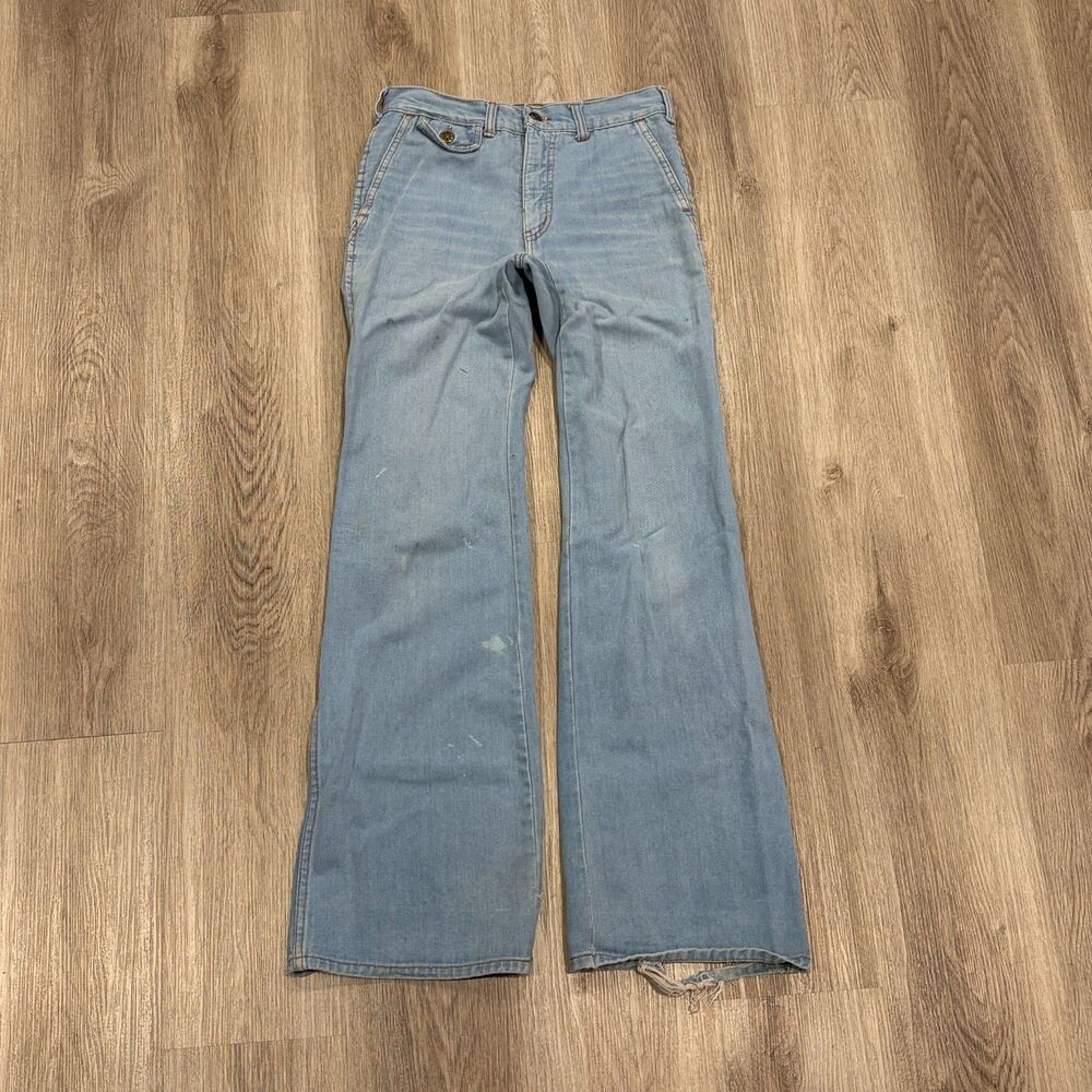 Vintage 70s 80s Honcho Wide Leg Jeans Men's Size 29x33 Light Blue Denim True Vtg